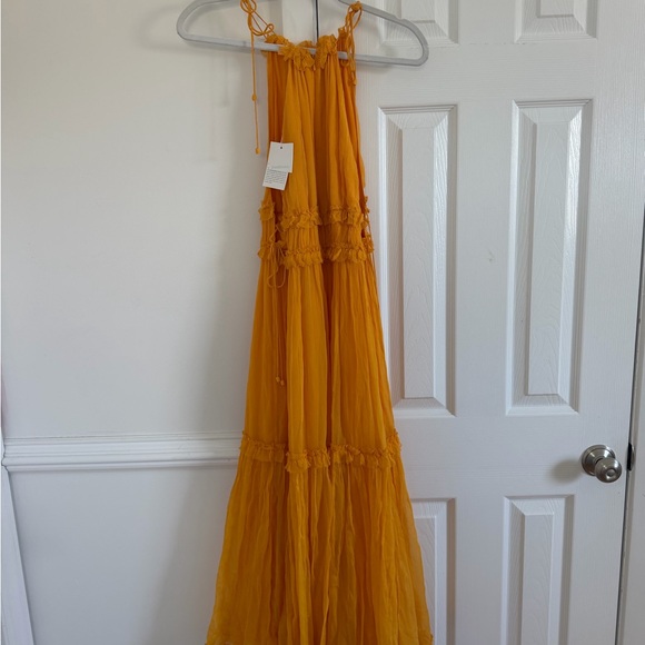 NWT Zimmermann Mae Ruffled Tiered Halter Neck Silk Chiffon Midi Dress XS - Picture 5 of 8